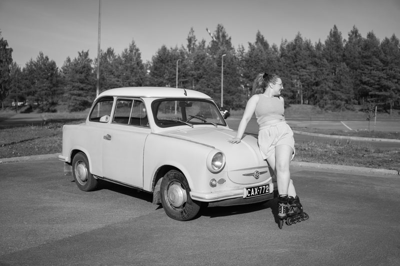 Tfp oulu nainen rullaluistimet trabant mustavalkoinen