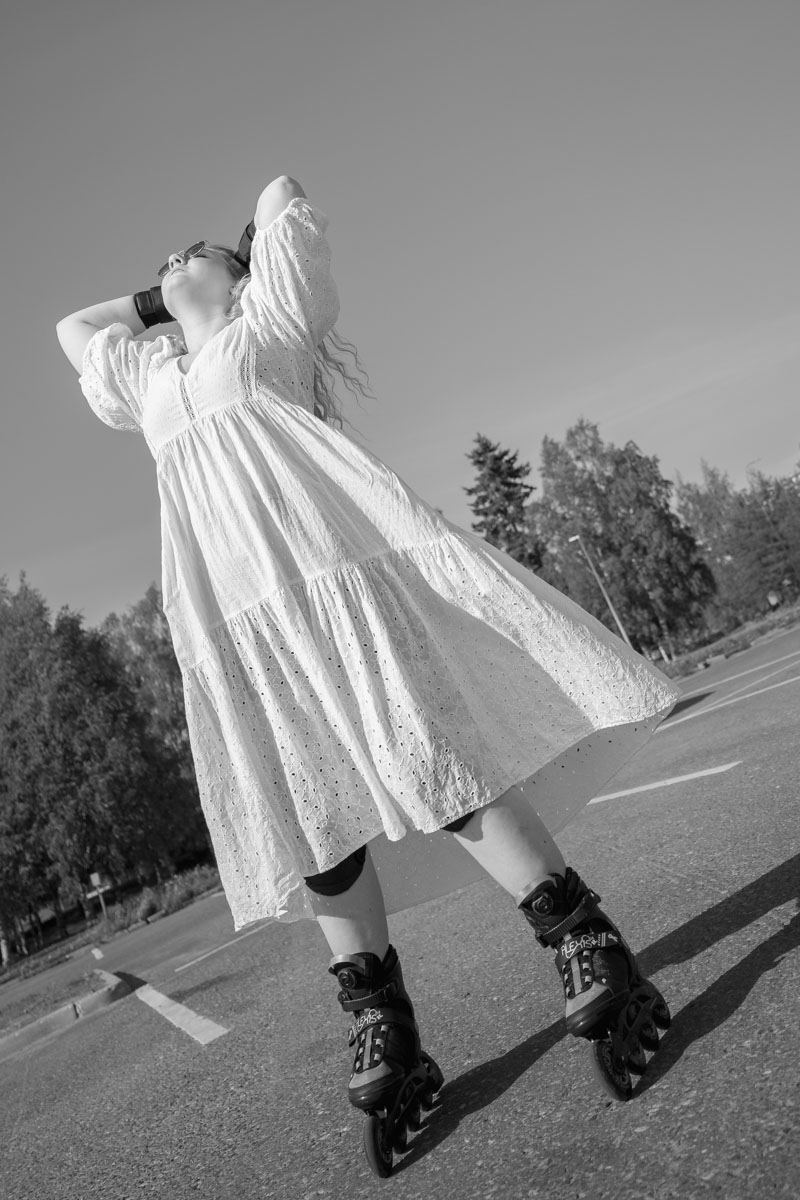 Tfp oulu nainen rullaluistimet mustavalkoinen